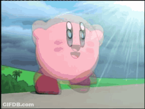 Kirby Walking On A Road GIF