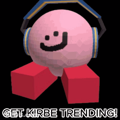 Kirby Wearing Headphones Get Kirbe Trending GIF