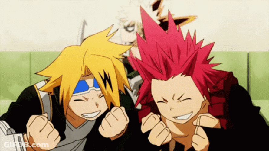 Kirishima Hyped With Denki GIF