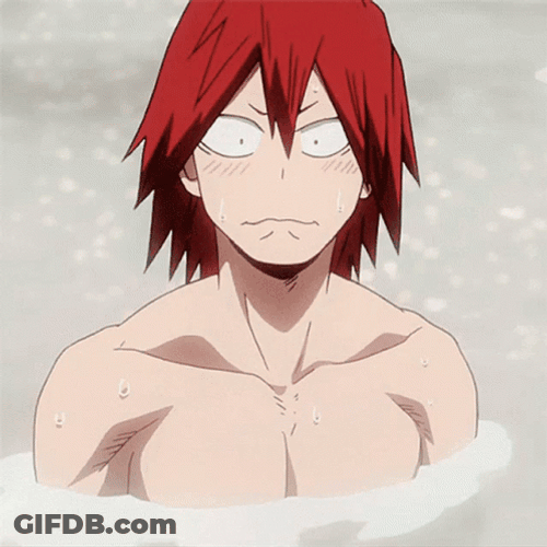 Kirishima Taking A Bath GIF