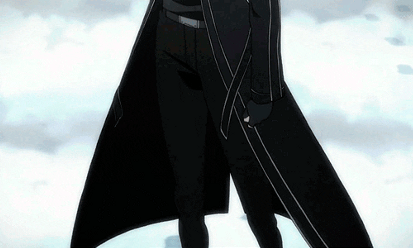 Kirito Fighting In The Snow GIF