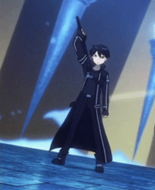 Kirito Pulling Out Sword Pose GIF