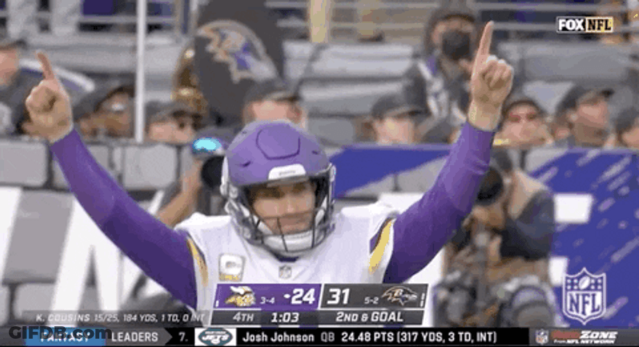 Kirk Cousins Finger Pointing Up GIF