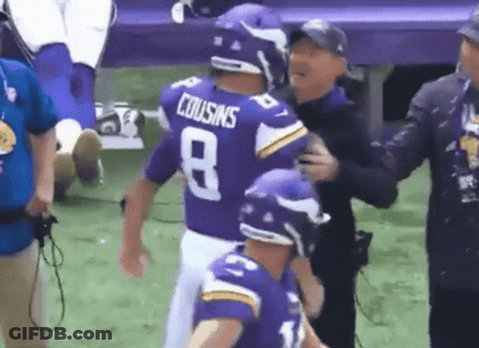 Kirk Cousins Snapped With Mike Zimmer GIF