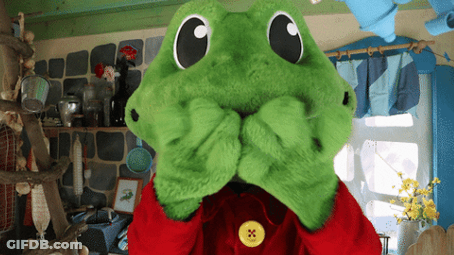 Kiss Big Mascot Cute Frog GIF