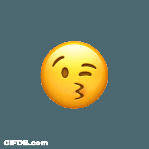 Kiss Emoji Blowing Black Hearts GIF