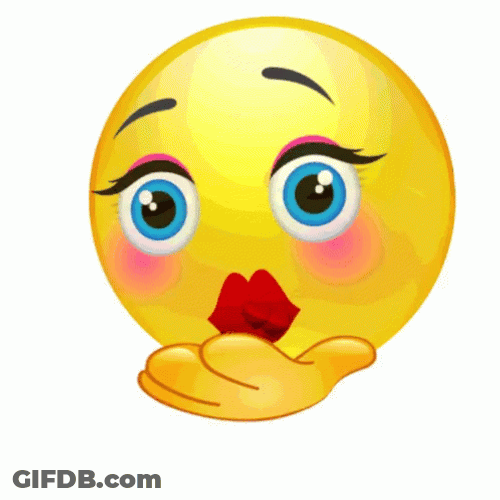 Kiss Emoji Handing Out Hearts GIF