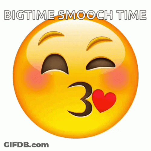Kiss Emoji Puffing Big Hearts GIF