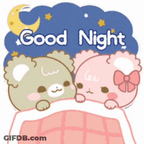 Kiss Goodnight Bear Couple Moon GIF