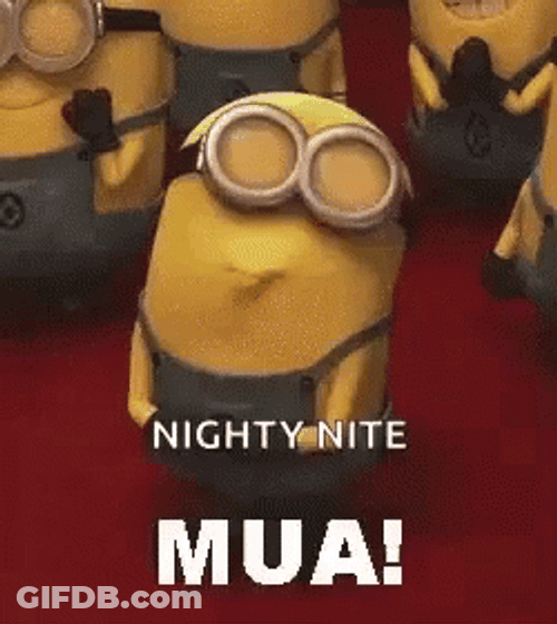 Kiss Goodnight Minion Mua GIF