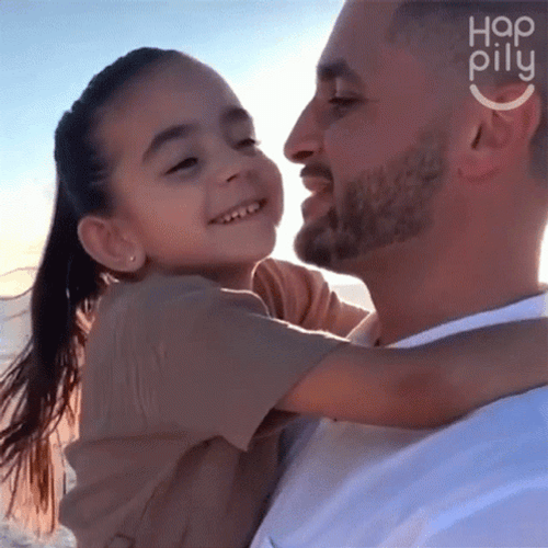 Kiss On Cheek Daughter And Dad GIF