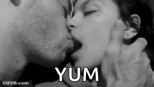 Kissing Couple Black And White Photo Yum GIF