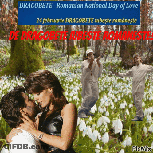 Kissing Man And Woman Dragobete Romanian Love Day GIF