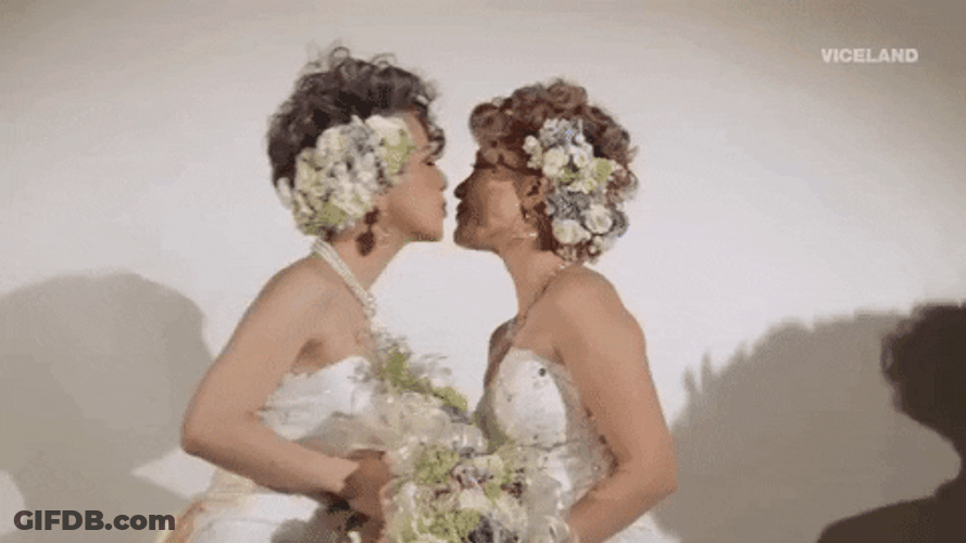 Kissing Two Women Marriage GIF