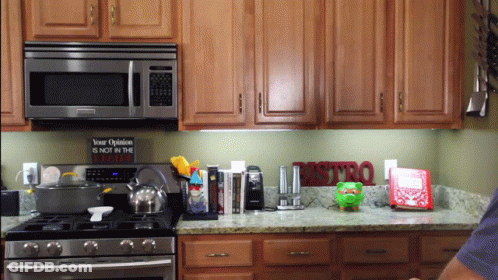 Kitchen Counter Sign Your Opinion Is Not In The Recipe GIF