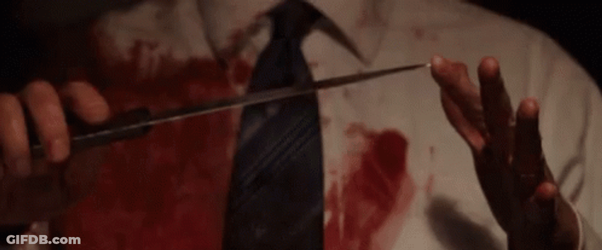 Kitchen Knife And Bloody White Tees GIF