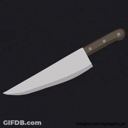 Kitchen Knife In A Black Background GIF