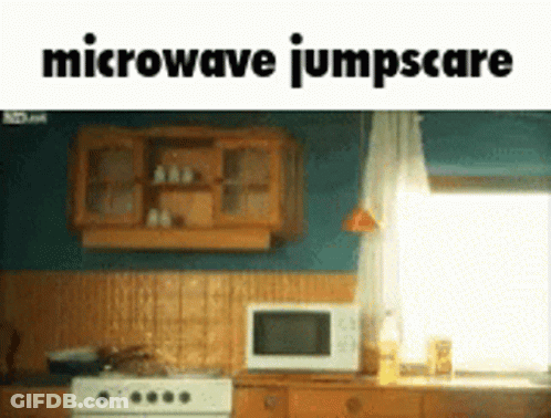 Kitchen Microwave Jumpscare GIF
