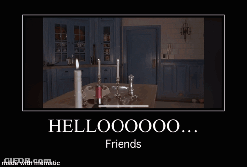 Kitchen Saying Helloooo Friends GIF