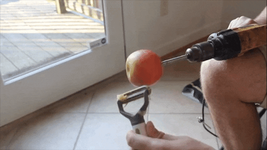 Kitchen Tool Peeling Apple Drill GIF