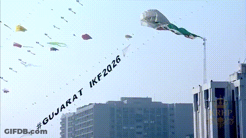 Kite Flying With Gujarat I KF2026 GIF