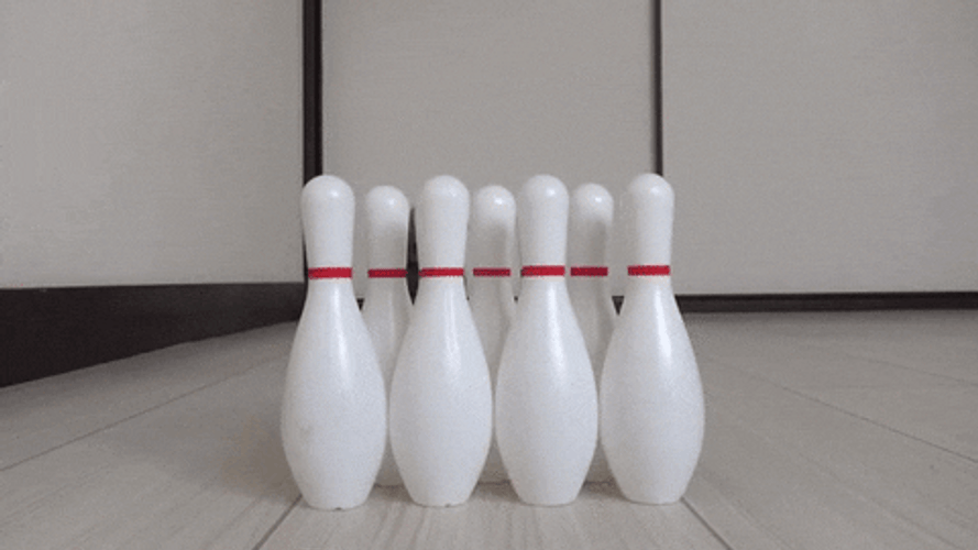 Kitten Playing In Bowling Alley GIF