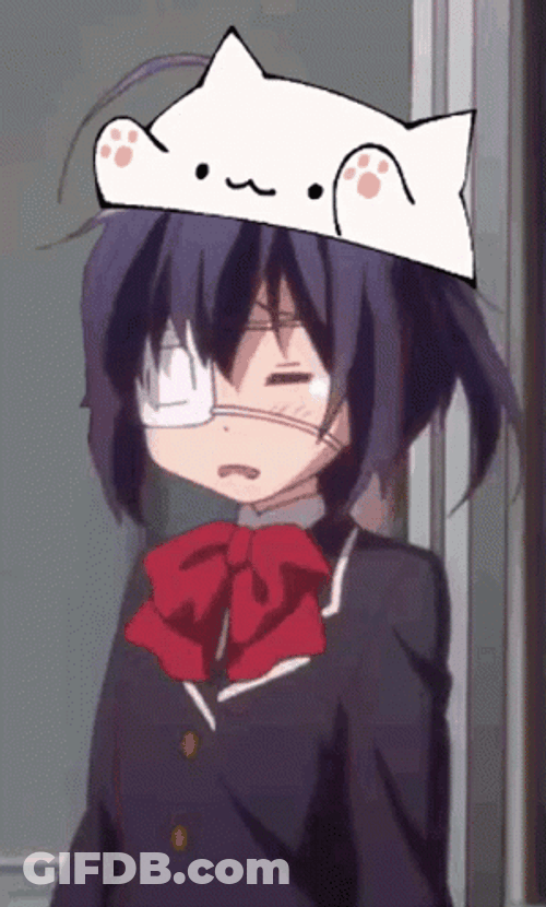 Kitty Smacking Rikka Takanashi's Head GIF