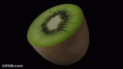 Kiwi Fruit Cut In Half White Center GIF