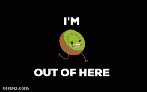 Kiwi Saying I'm Out Of Here GIF