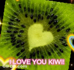 Kiwi Slice Heart Cut Out I Love You Kiwi GIF