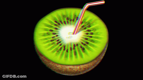 Kiwi Slice With Straw GIF
