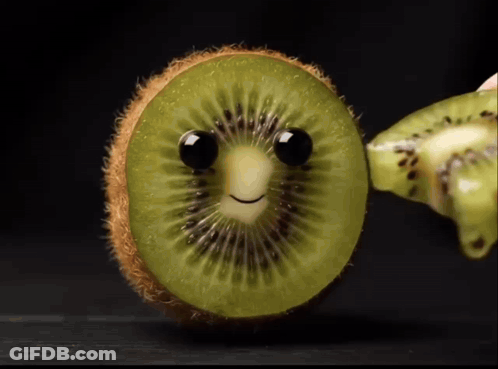 Kiwi With Face Cut Out GIF