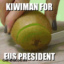 Kiwiman For EU President Cutting Kiwi GIF