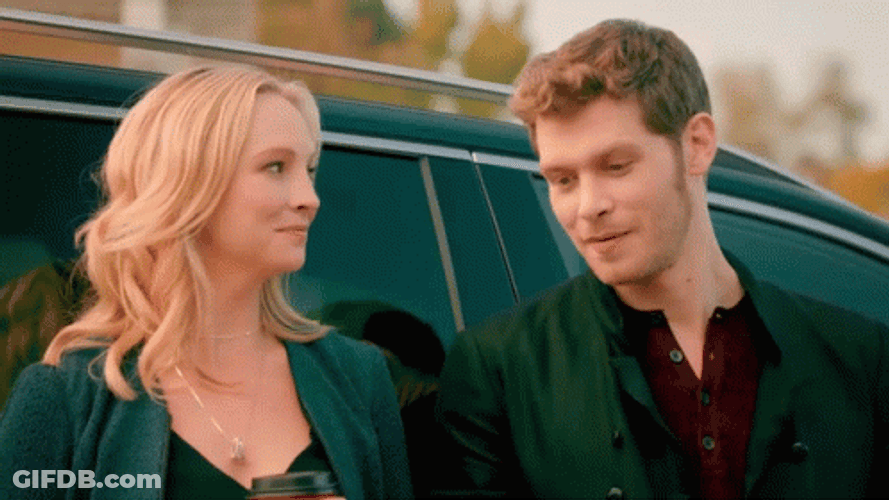 Klaus And Caroline Forbes Happy Talking GIF