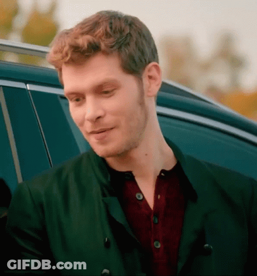 Klaus Mikaelson Embarassed Smile GIF