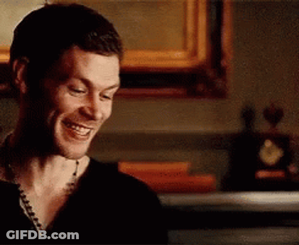 Klaus Mikaelson Laughing While Explaining GIF