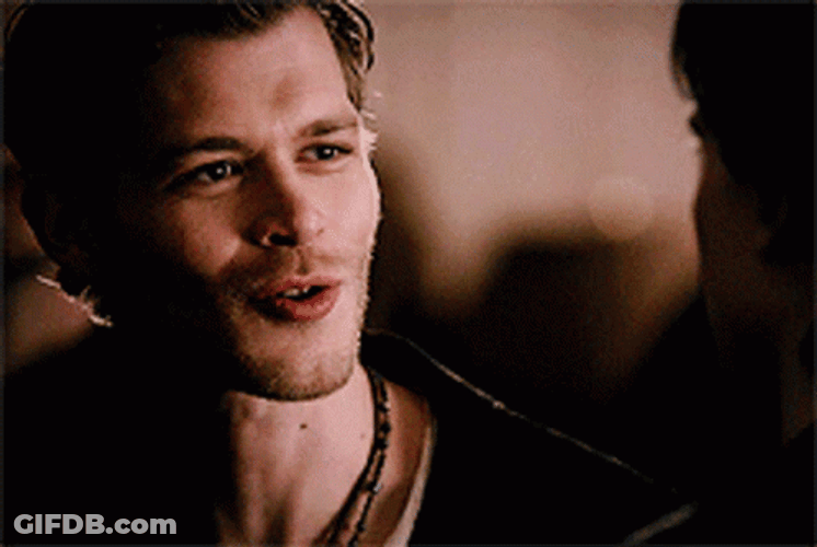 Klaus Mikaelson Smile With Slight Chuckles GIF