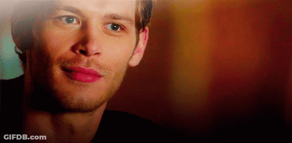 Klaus Mikaelson Smiling Awkward GIF