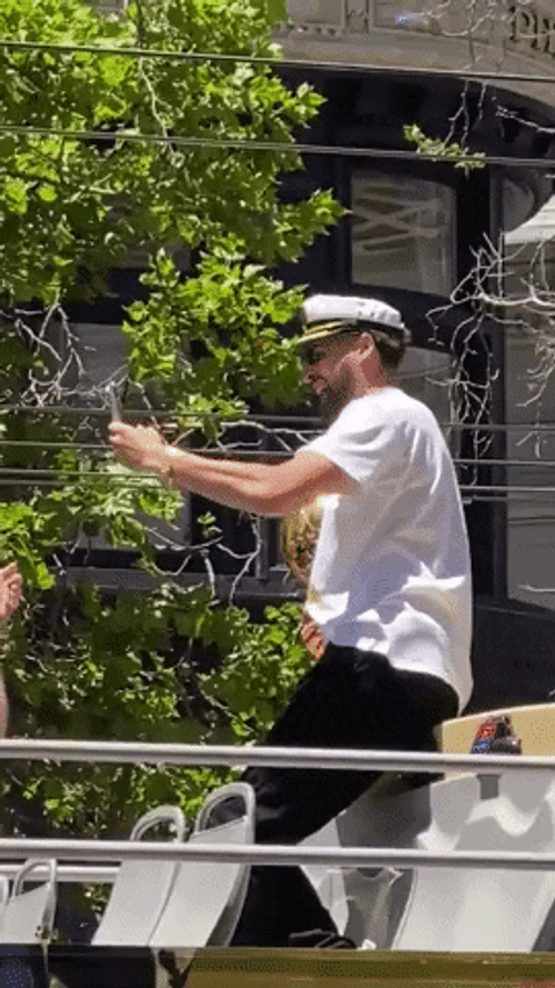 Klay Thompson Float Parade GIF