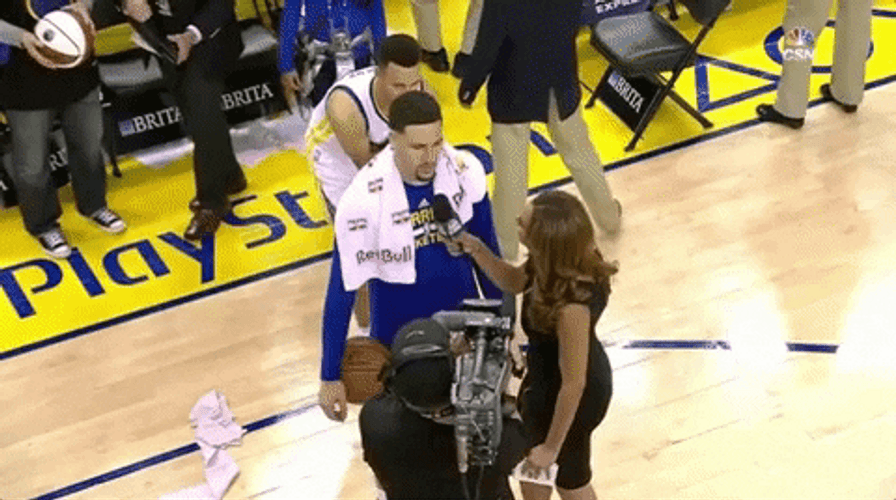 Klay Thompson Steph Curry Ice Challenge Prank GIF