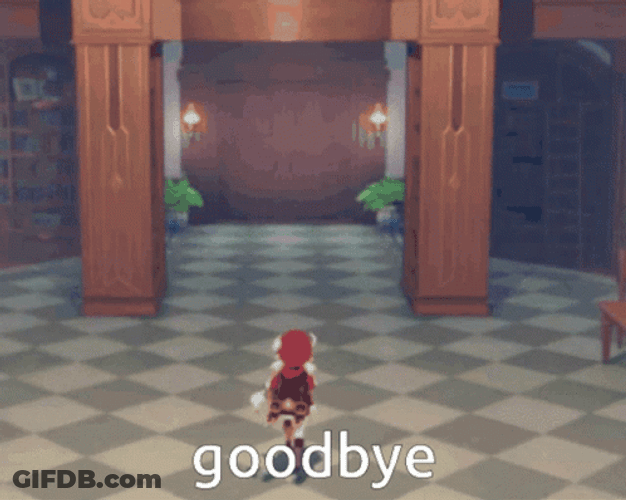 Klee Goodbye Running GIF