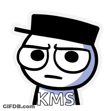 KMS Logo With Black Hat GIF