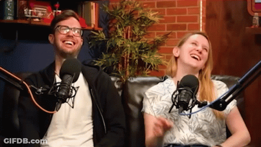 Knee Slap Two Friends Recording GIF