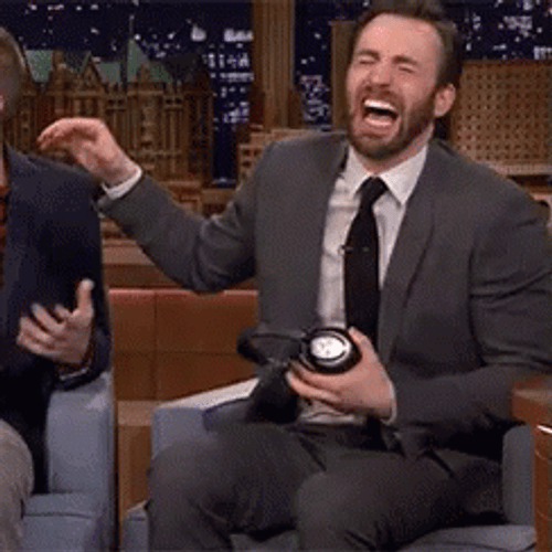 Knee Slapper Chris Evans Laugh GIF