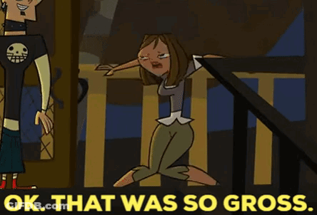 Kneeling Woman Saying That Was So Gross GIF