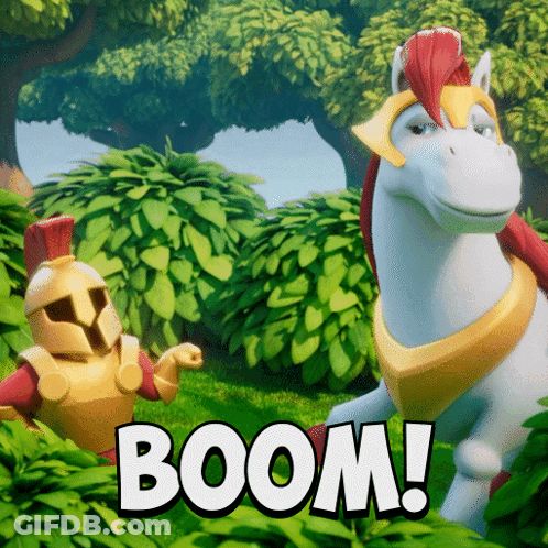 Knight And Horse With Boom GIF