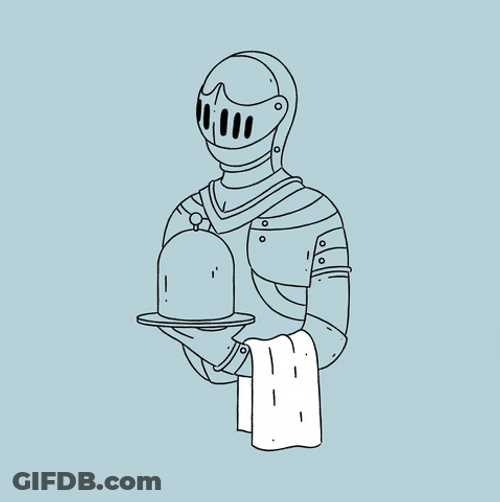 Knight As Waiter Illustration GIF