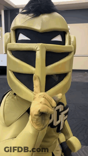 Knight Costume With UCF Glove GIF