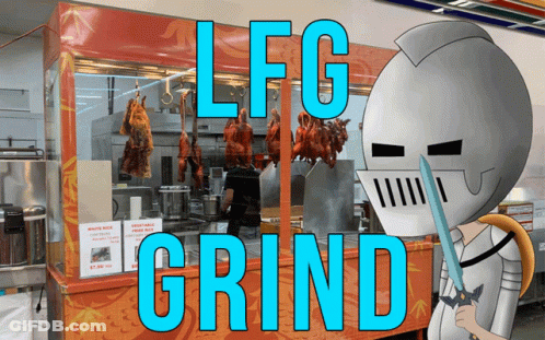 Knight Holding Sword LFG Grind GIF