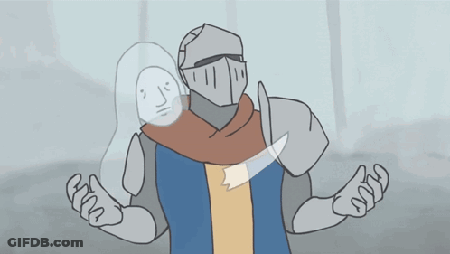 Knight Holding Woman's Head GIF